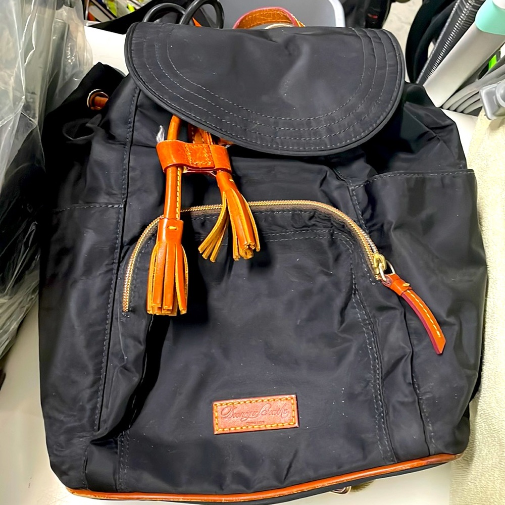 Black and brown dooney and bourke backpack